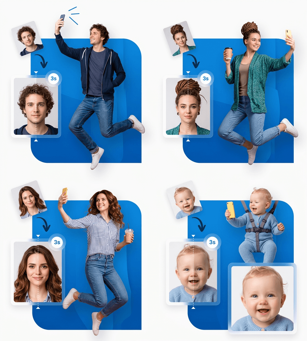 Photo d'identité en ligne — exemples